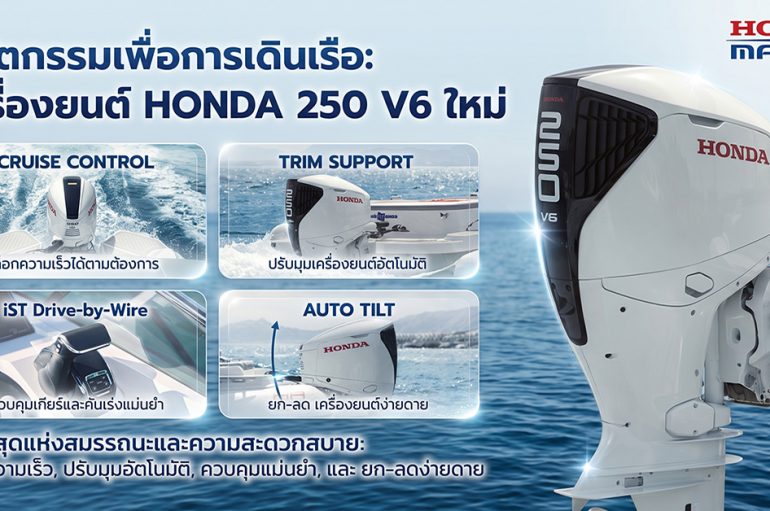 เปิดตัว เครื่องยนต์เรือ Honda BF250 SPORTY White รุ่นพิเศษ 250 แรงม้า