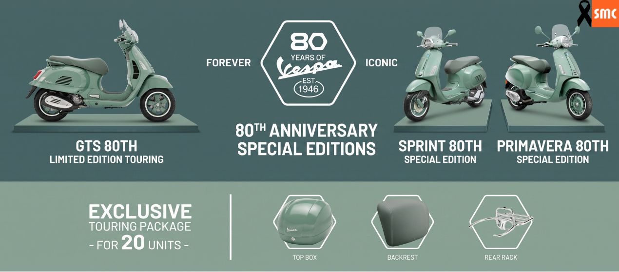 เวสป้าฉลองครบรอบ 80 ปีครั้งยิ่งใหญ่! เปิดตัว VESPA 80TH คอลเลกชันสุดพิเศษ 3 รุ่นฮิต
